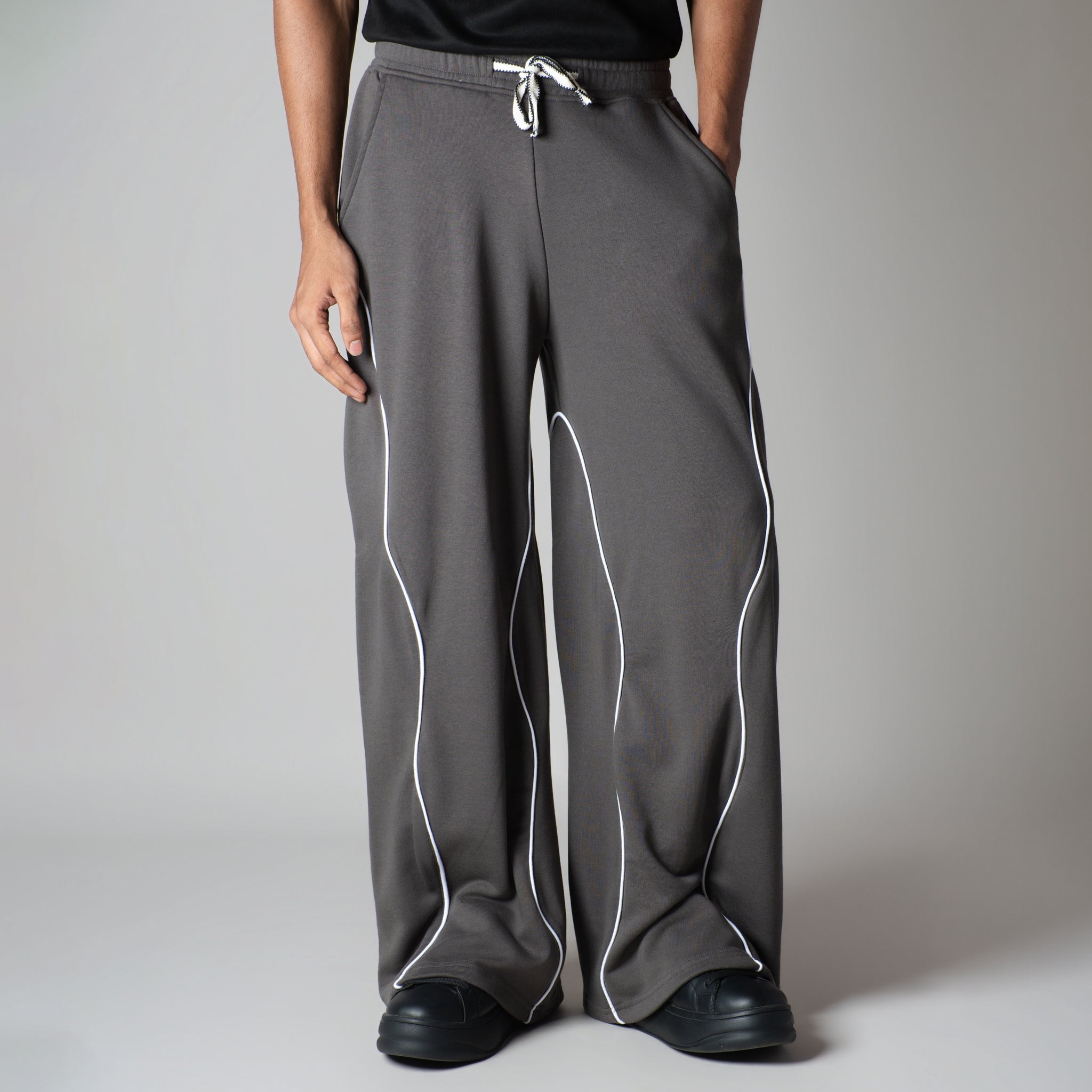 CHARCOAL WAVY EDGE SWEATPANT - Hophead