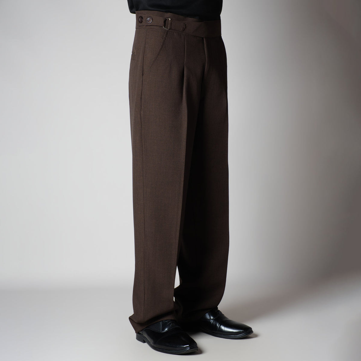 CHOCOLATE D-RING ITALIAN STYLE TROUSER - Hophead