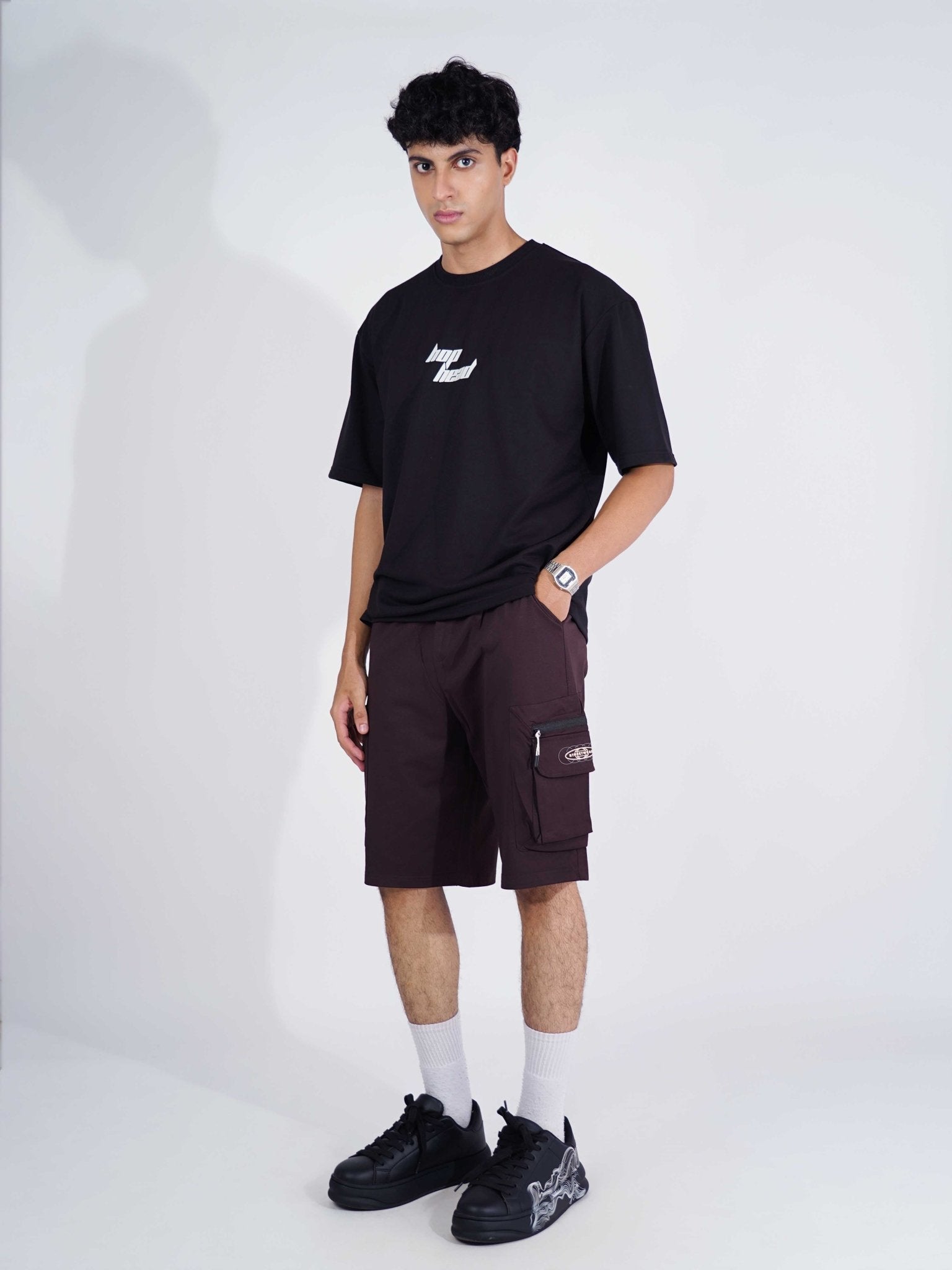 COFFEE POCKET ON POCKET OVERSIZED SHORTS - Hophead