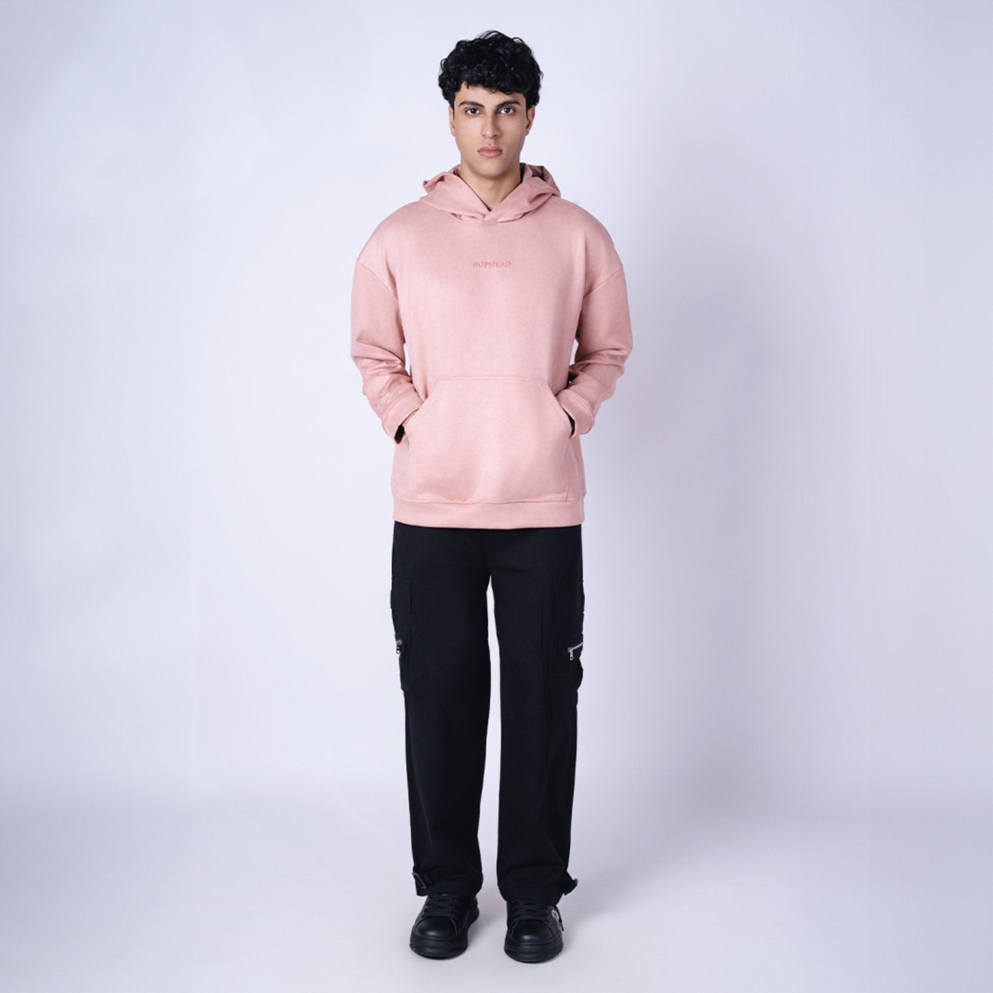 CORAL PINK OVERSIZED SUEDE HOODIE - Hophead