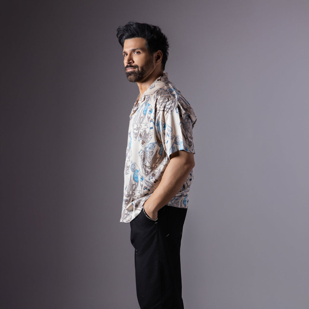 CREAM SATIN SHIRT - RDX - Hophead