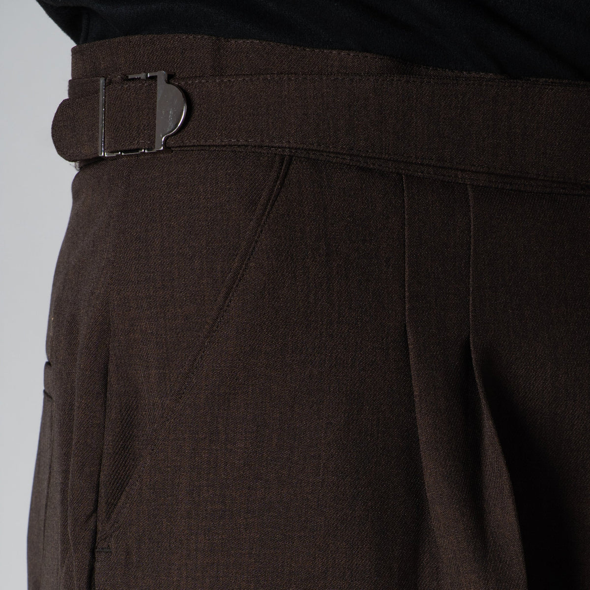 DARK BROWN LONG FLAP BELT TROUSER - Hophead