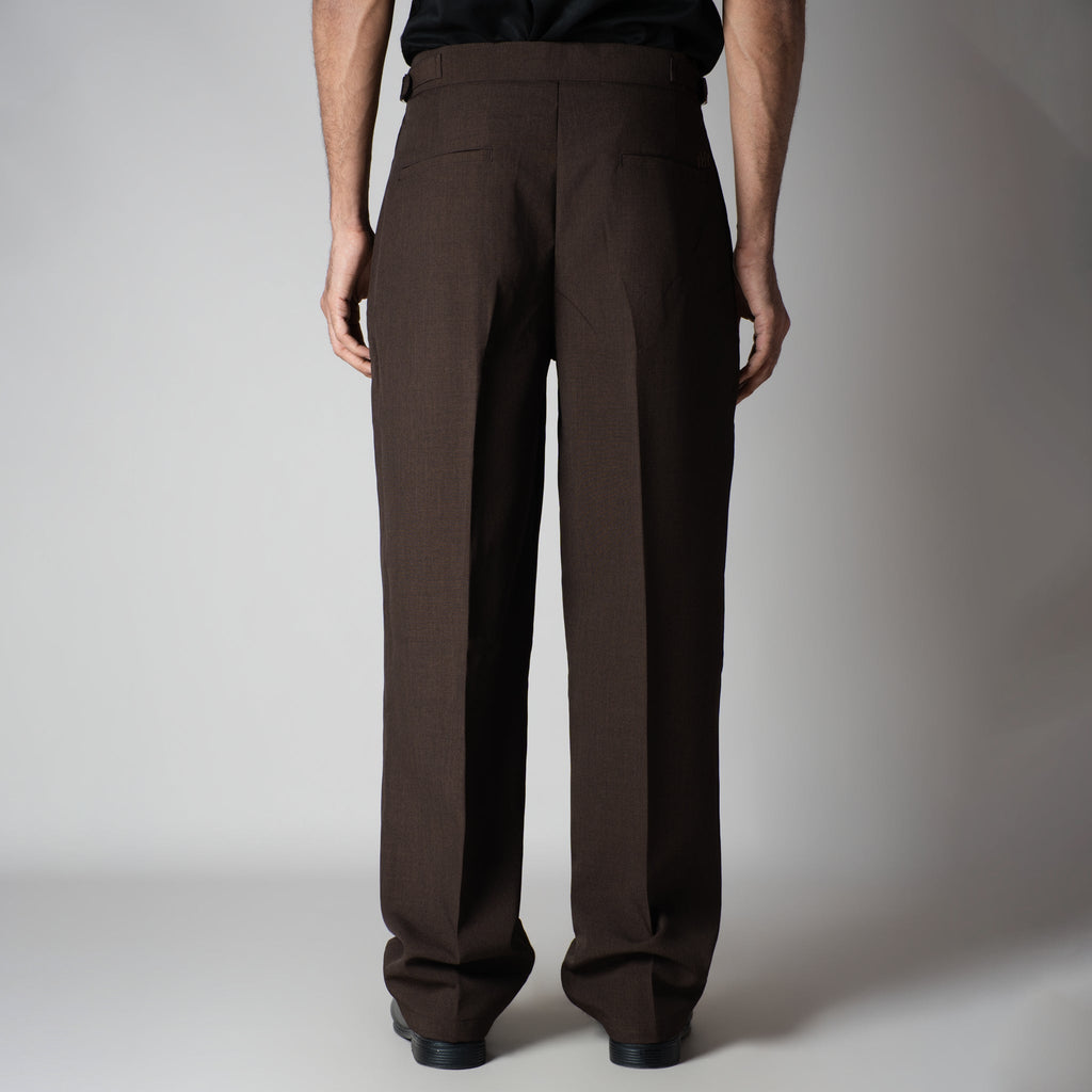 DARK BROWN LONG FLAP BELT TROUSER - Hophead