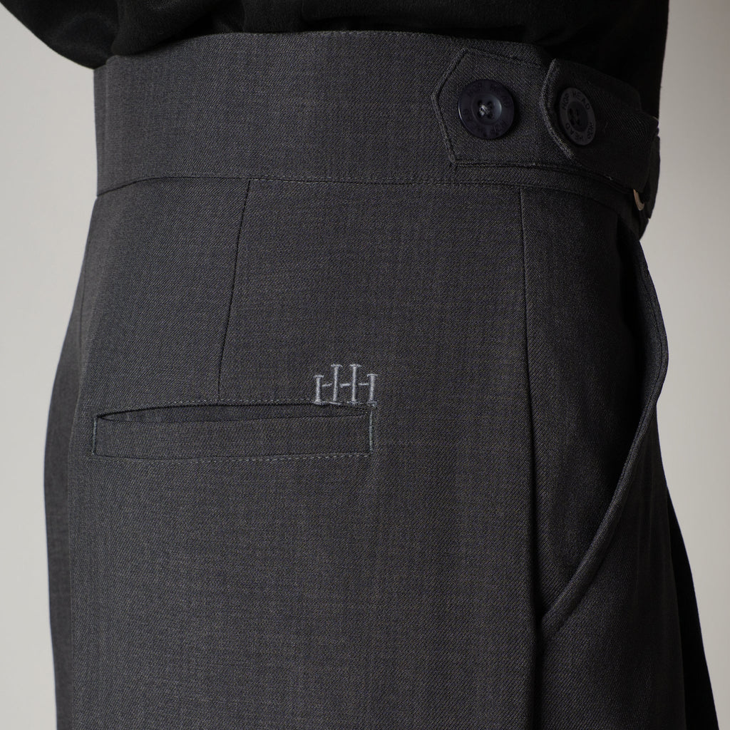 DARK GREY D-RING ITALIAN STYLE TROUSER - Hophead