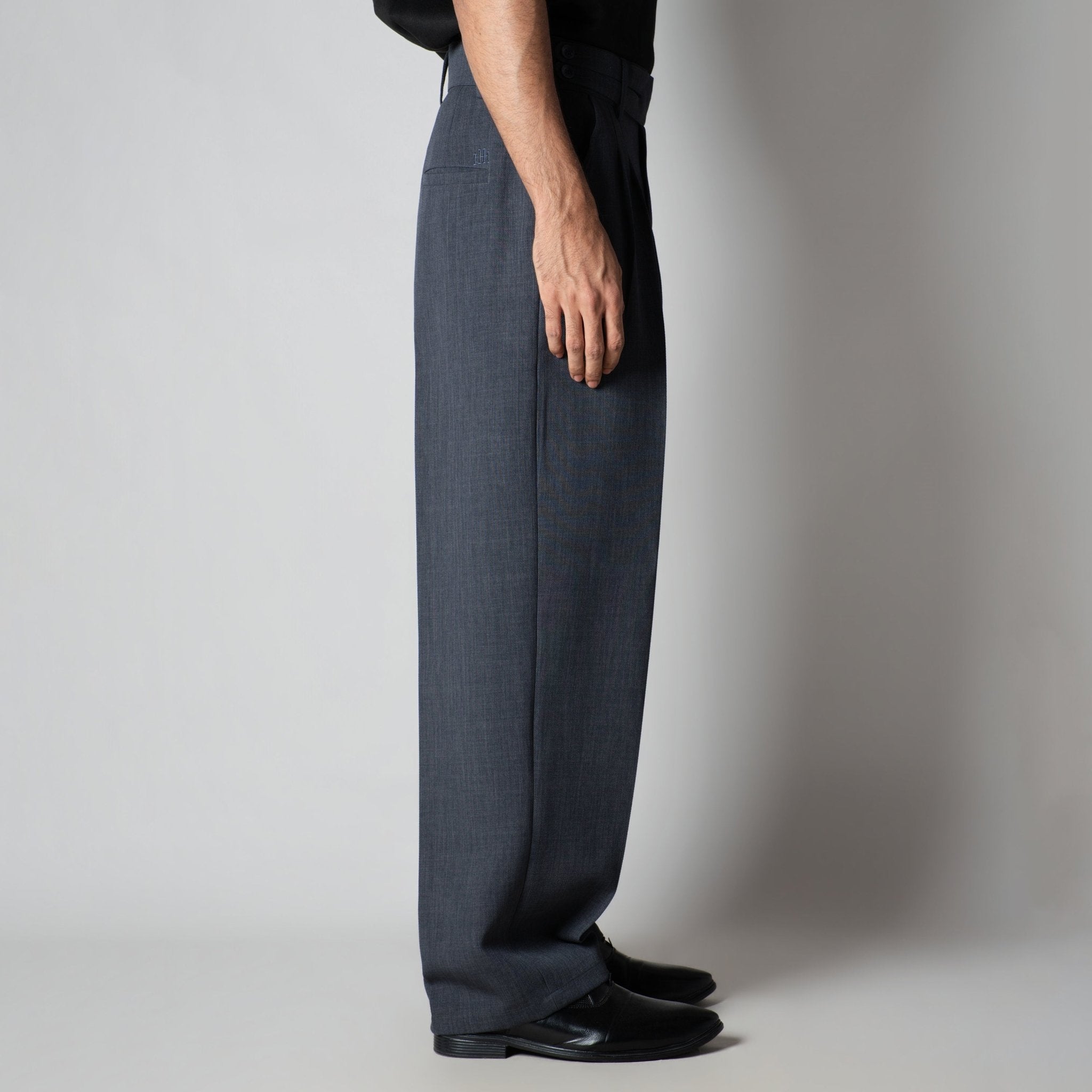 DARK GREY DOUBLE FLAP TROUSER - Hophead