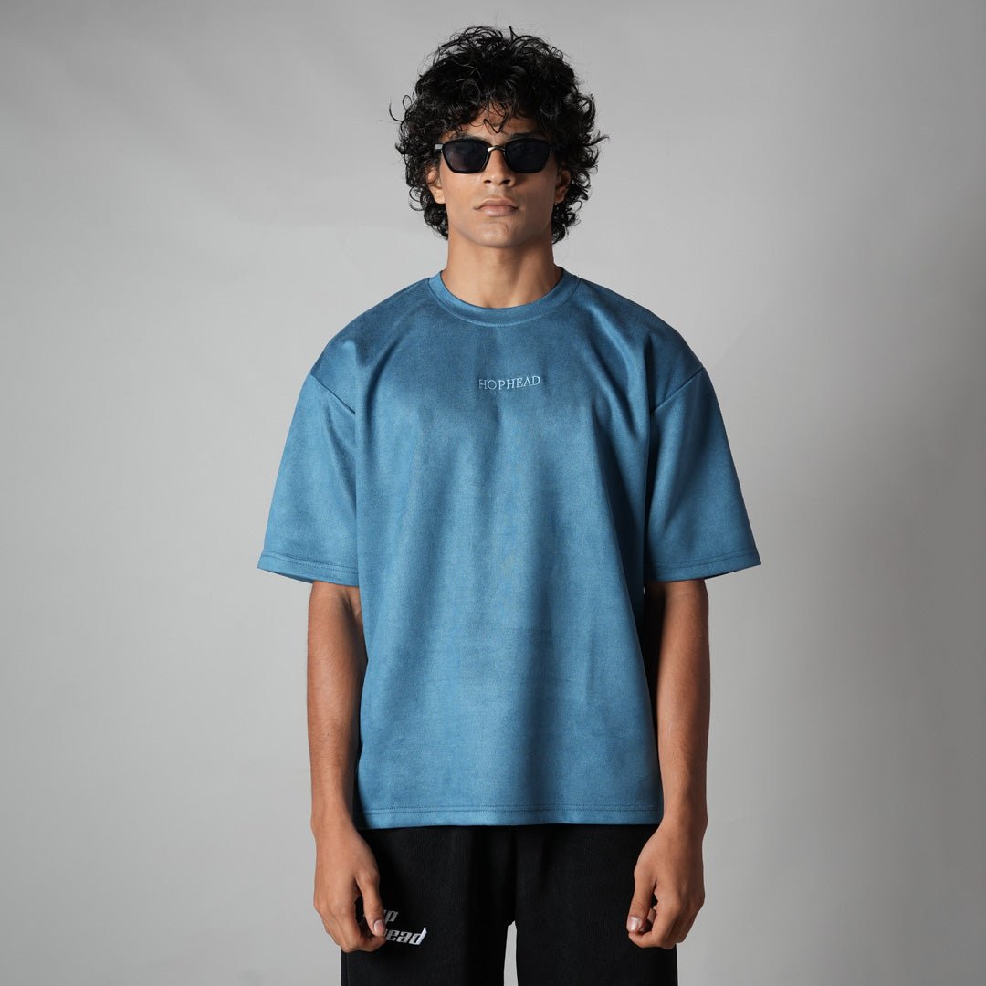 DEEP SKY BLUE ULTRALIGHT SUEDE T - SHIRT - Hophead