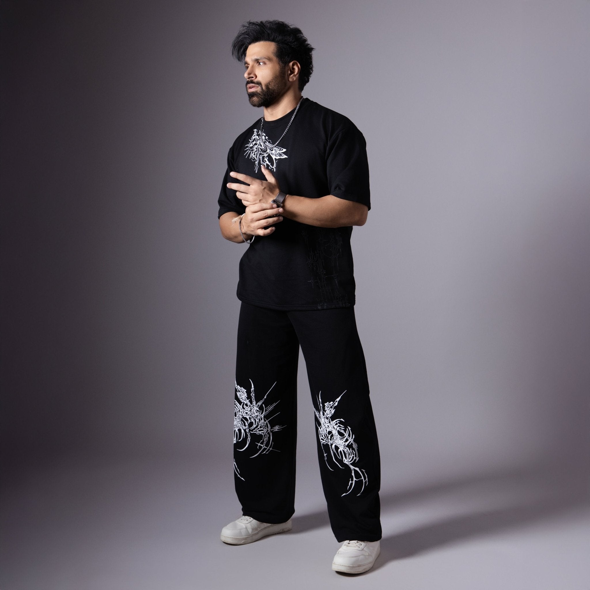 DEMON CLAW BLACK PRINTED EXTREME BAGGY SWEATPANTS – Hophead