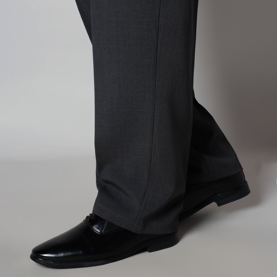 DK. GREY DOUBLE PLEAT STRAIGHT FIT TROUSER - Hophead