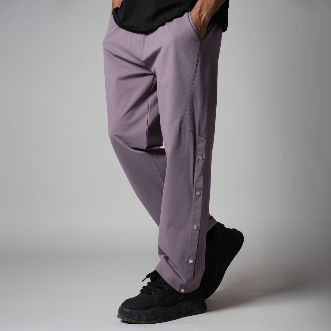 DUSTY PURPLE BUTTON DOWN CARGO SWEATPANTS - Hophead