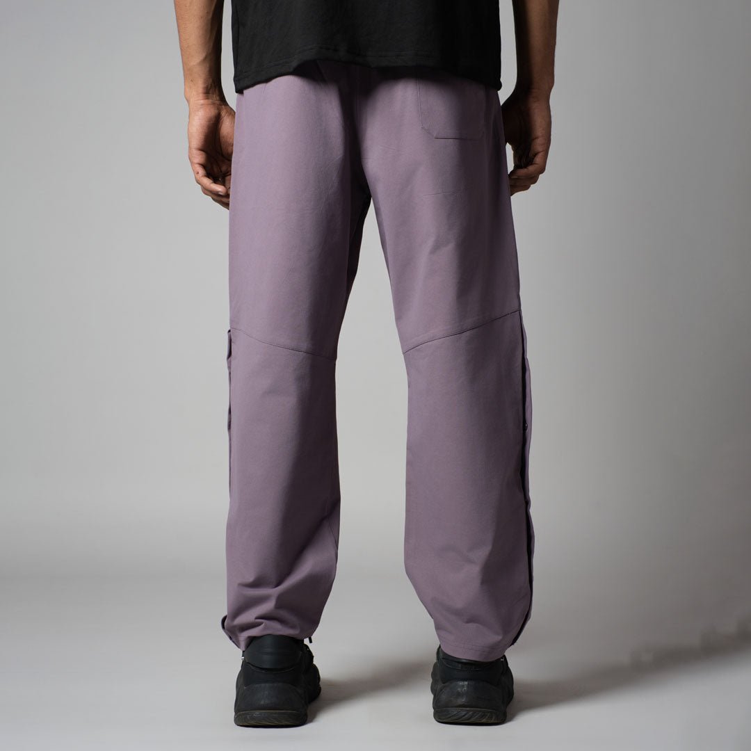 DUSTY PURPLE BUTTON DOWN CARGO SWEATPANTS - Hophead