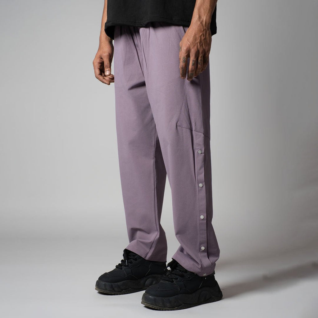 DUSTY PURPLE BUTTON DOWN CARGO SWEATPANTS - Hophead