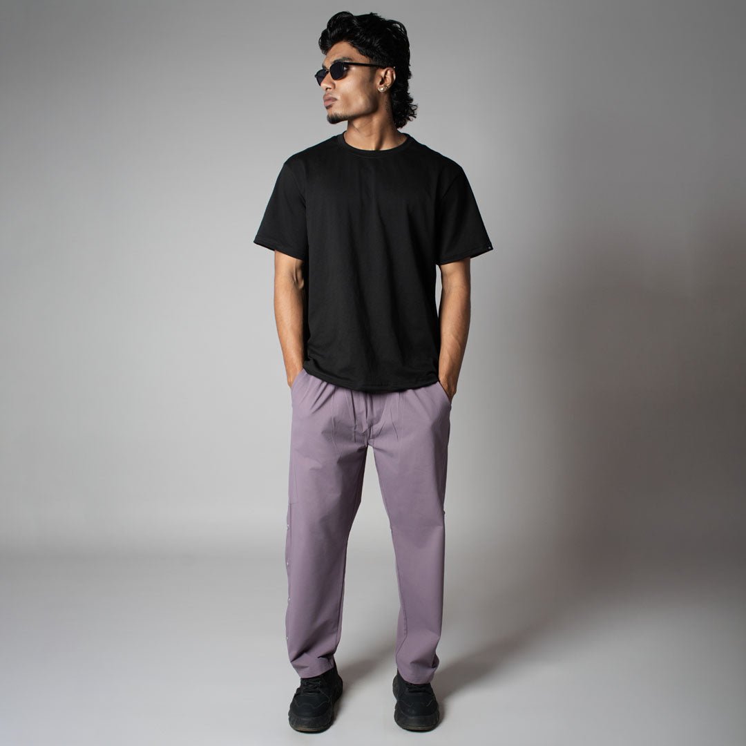DUSTY PURPLE BUTTON DOWN CARGO SWEATPANTS - Hophead