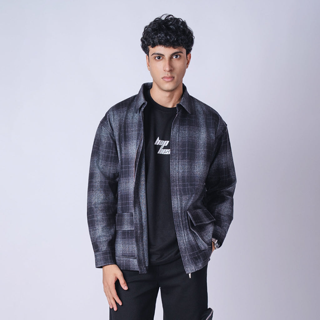 FLANNEL POCKET ZIPPER JACKET - Hophead
