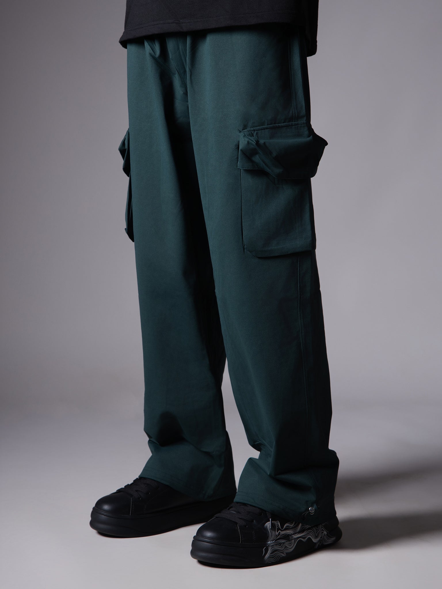FOREST GREEN SIDE POCKET BAGGY CARGO SWEATPANT - Hophead