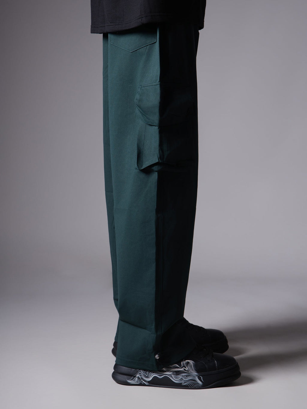 FOREST GREEN SIDE POCKET BAGGY CARGO SWEATPANT - Hophead
