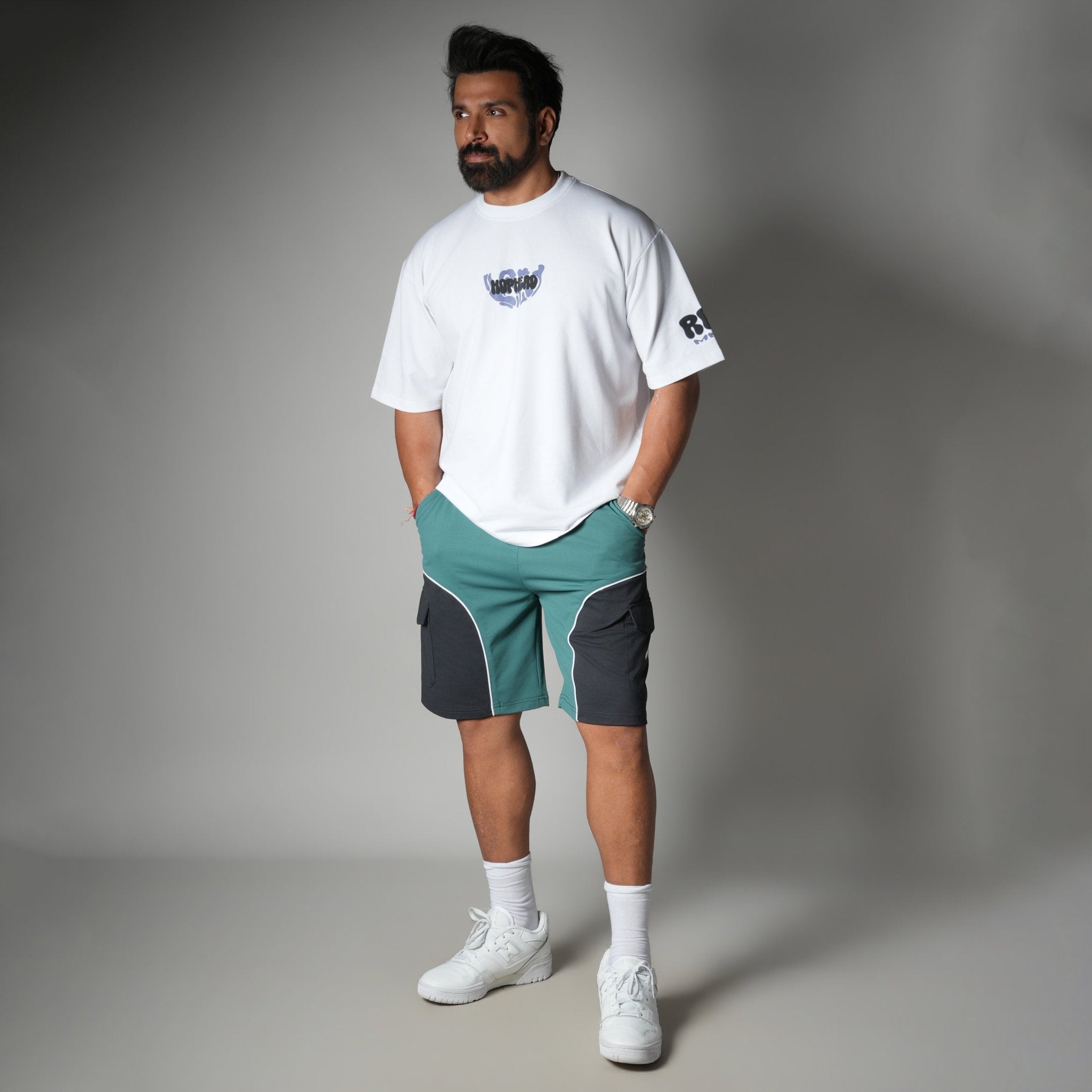 GREEN & CHARCOAL DUALTONE SHORTS - Hophead