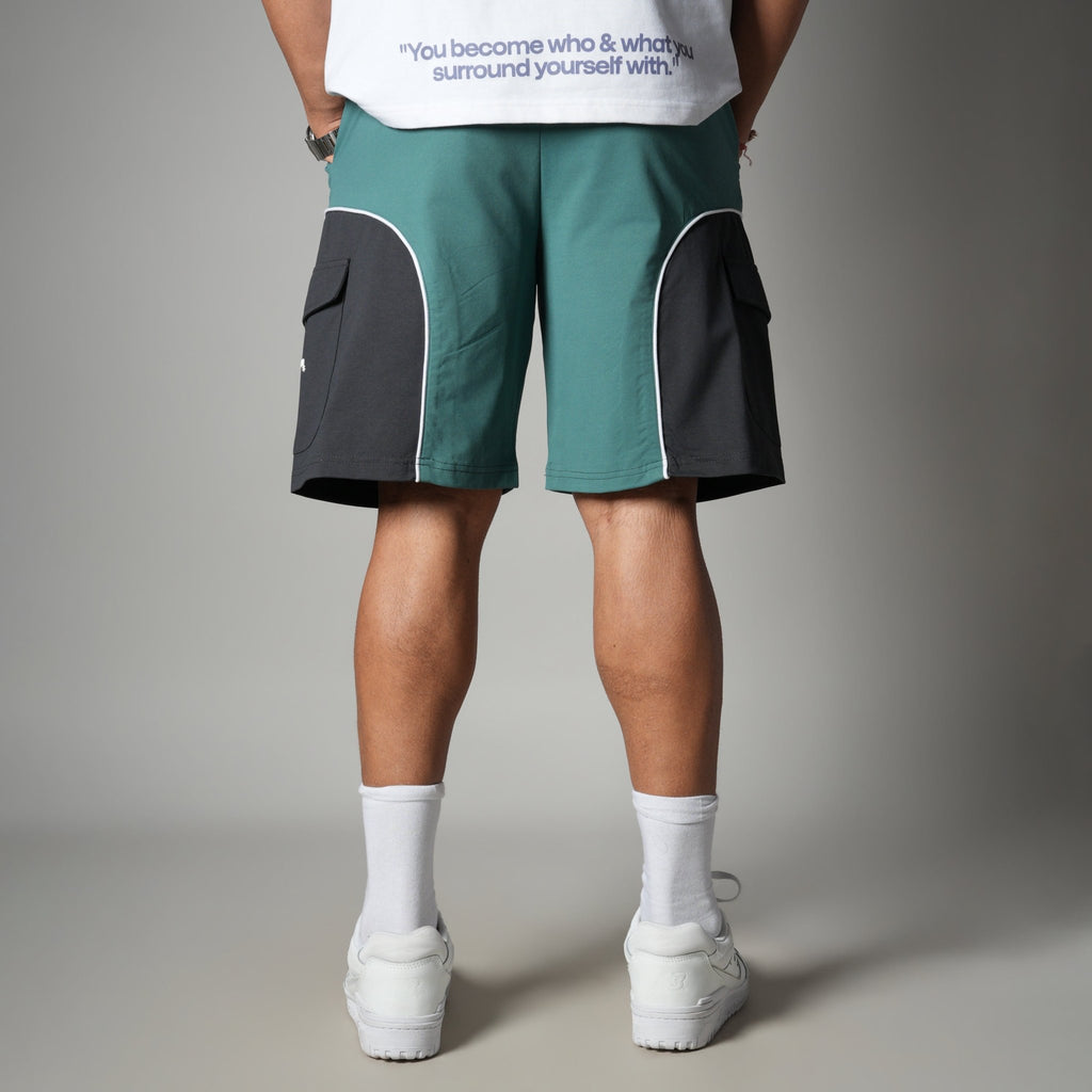 GREEN & CHARCOAL DUALTONE SHORTS - Hophead