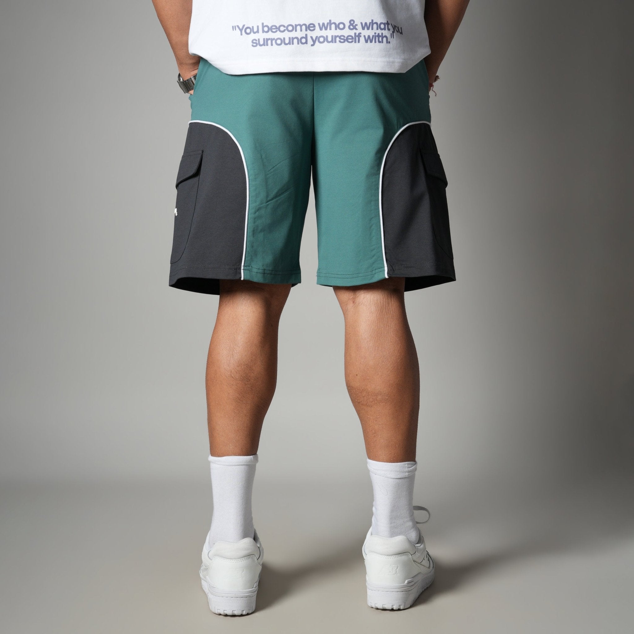 GREEN & CHARCOAL DUALTONE SHORTS - Hophead