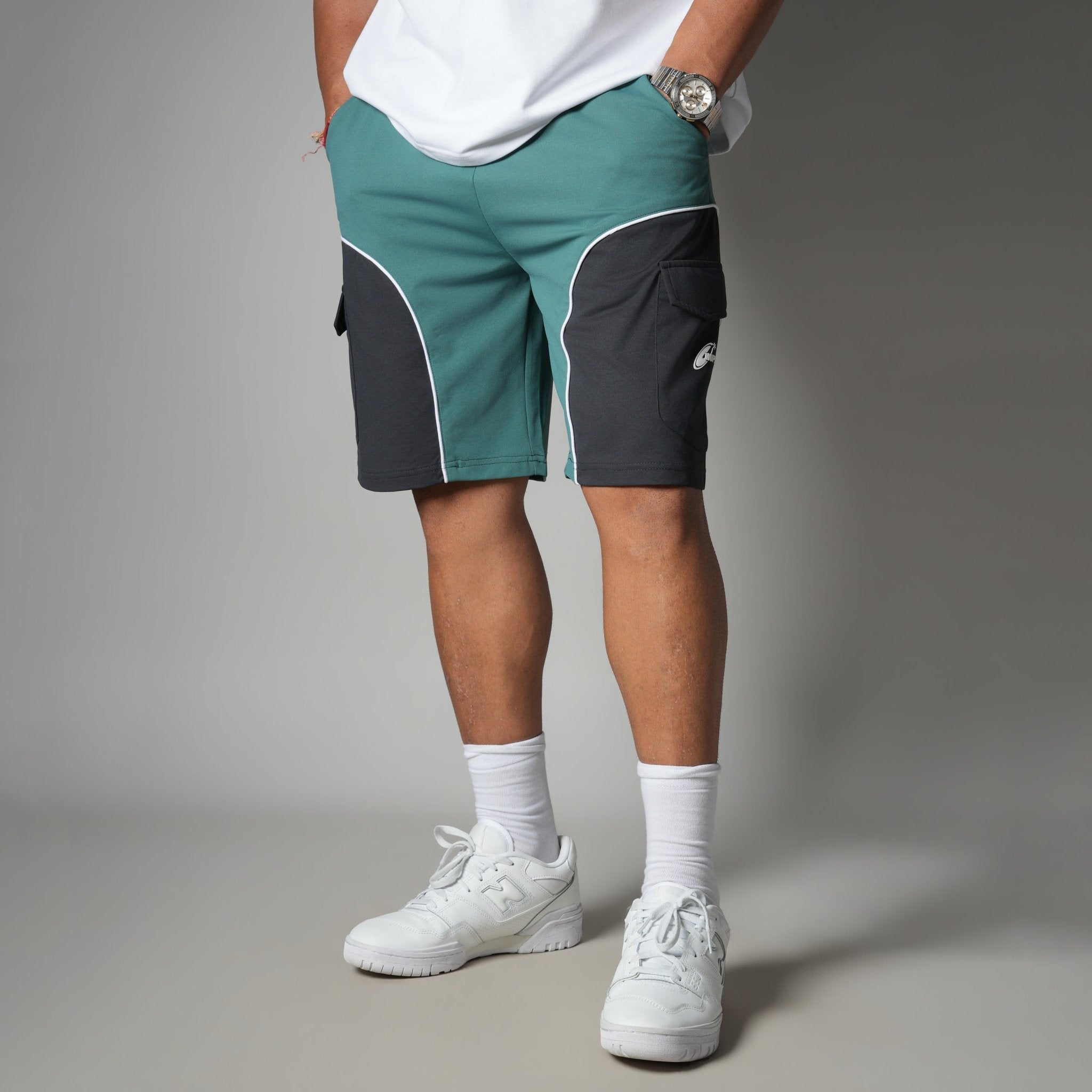 GREEN & CHARCOAL DUALTONE SHORTS - Hophead