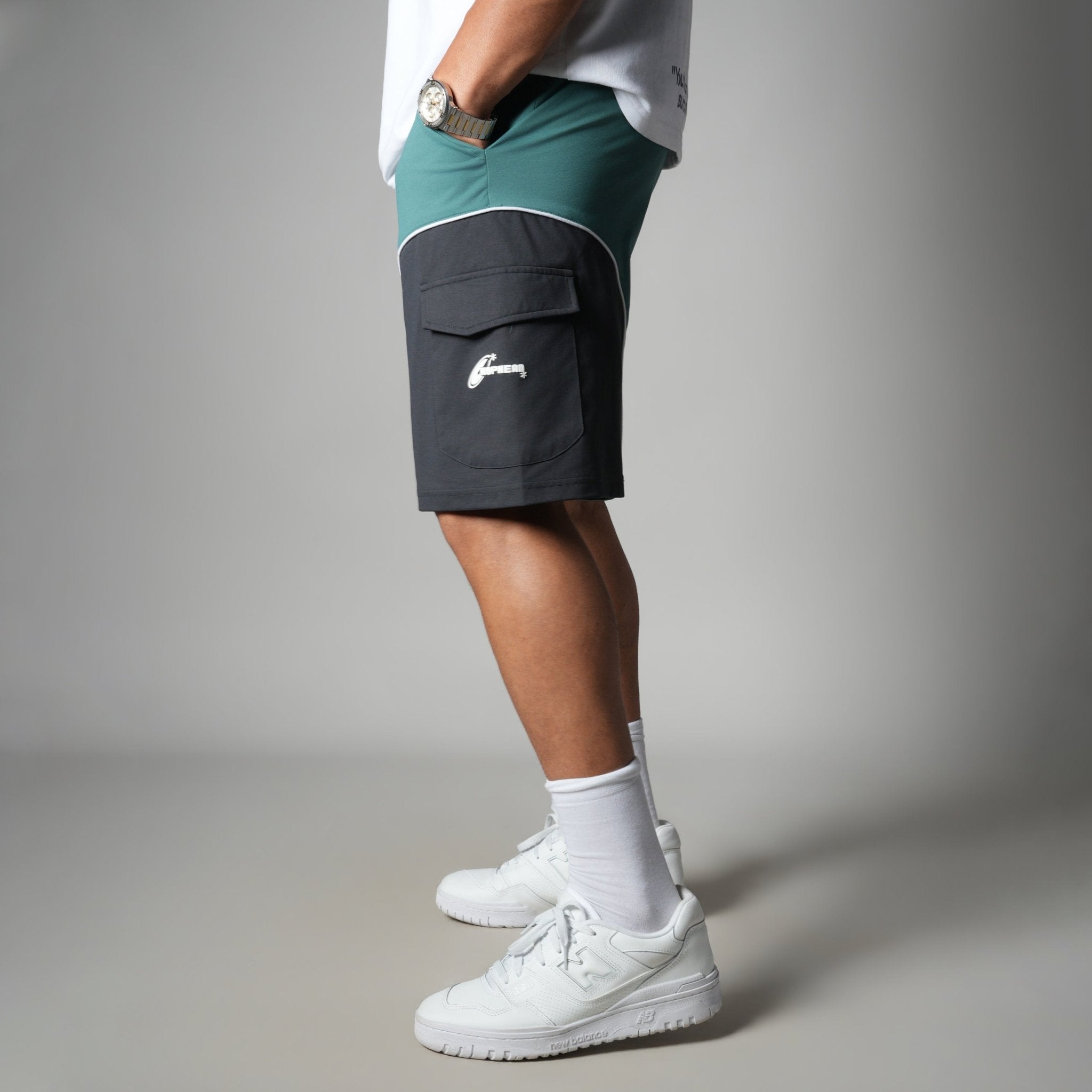 GREEN & CHARCOAL DUALTONE SHORTS - Hophead