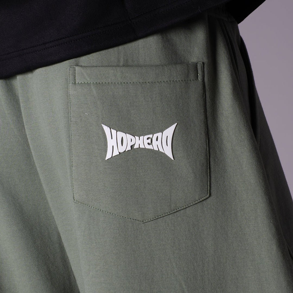 GREEN PANELLED FLEECE BAGGY SWEATPANTS - Hophead