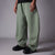 GREEN PANELLED FLEECE BAGGY SWEATPANTS