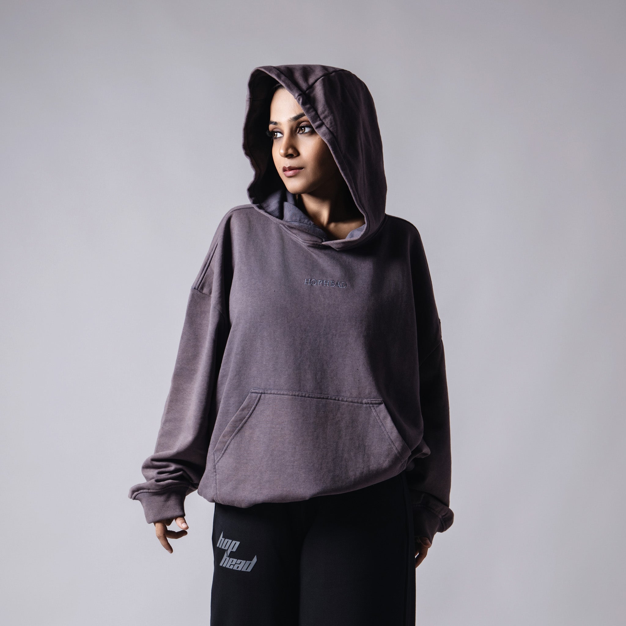 GREY ACID WASH HOODIE - Hophead