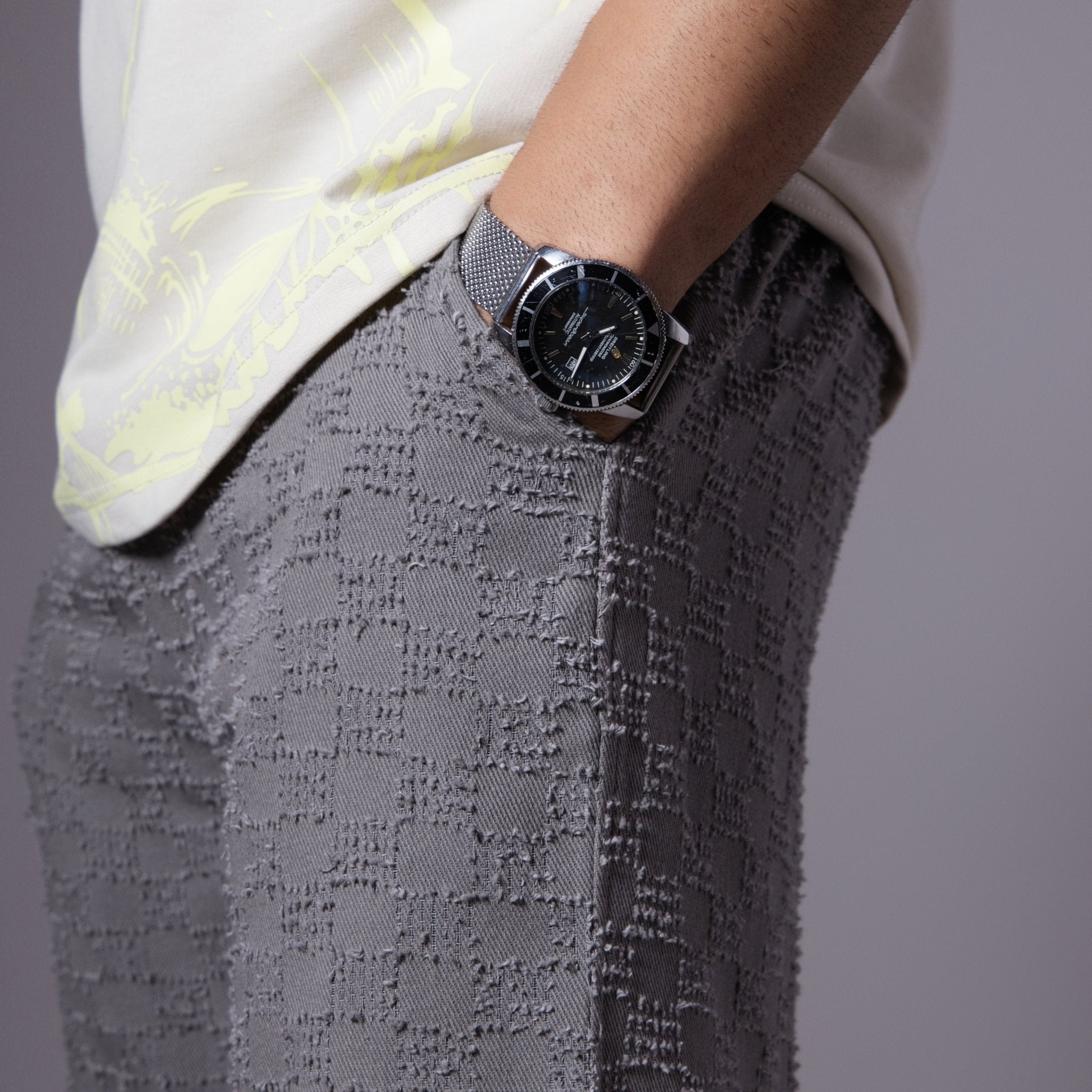 GREY CHECKERED ROOFING BOOT CUT DENIM - Hophead