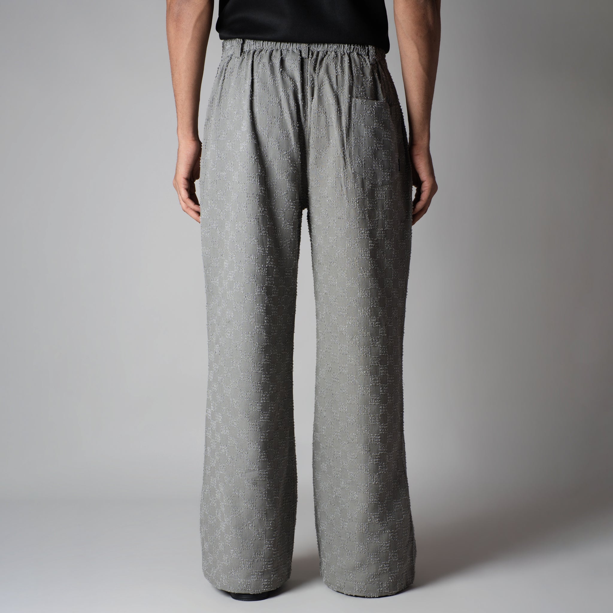 GREY CHECKERED ROOFING BOOT CUT DENIM - Hophead
