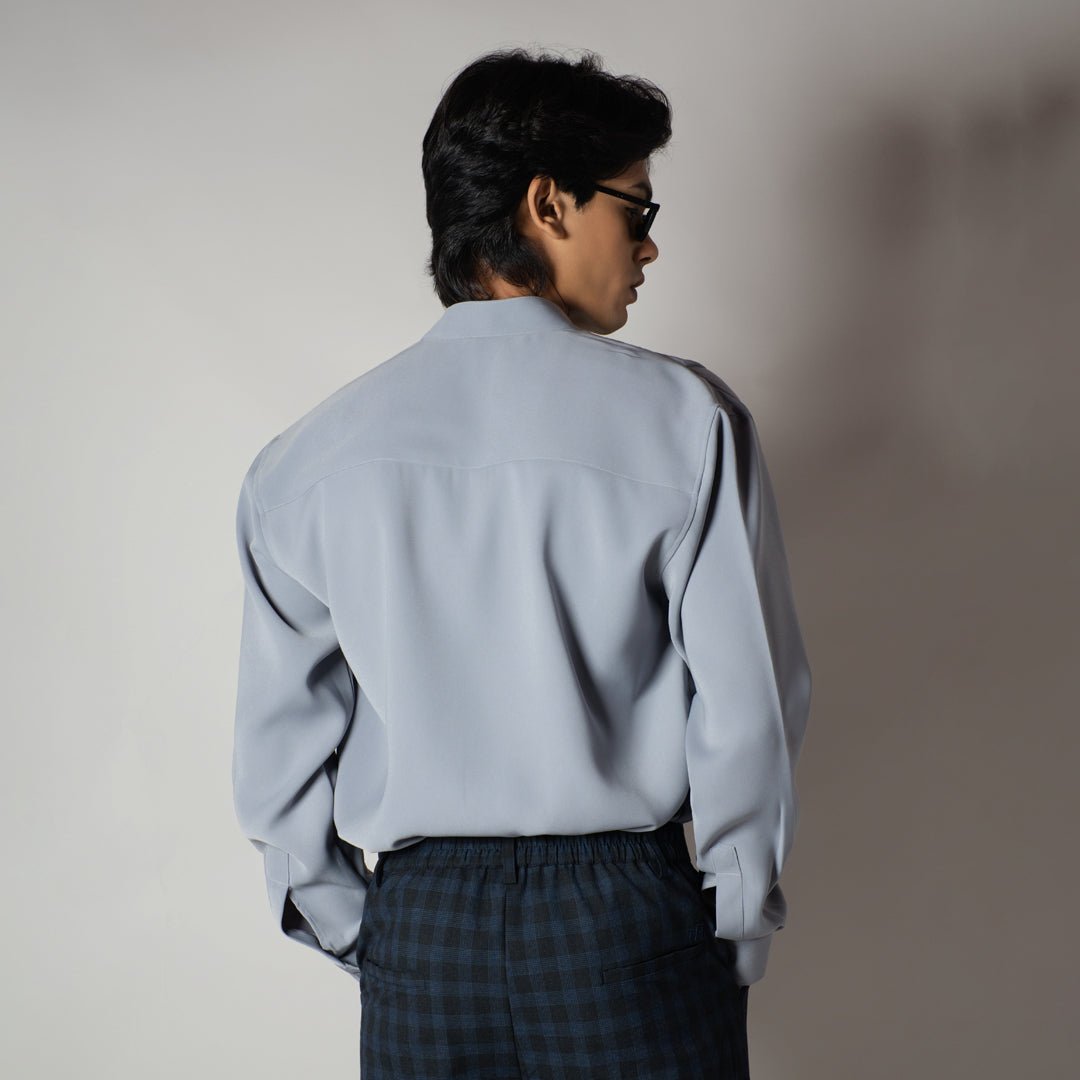 GREY CHINESE COLLAR SHIRT - Hophead