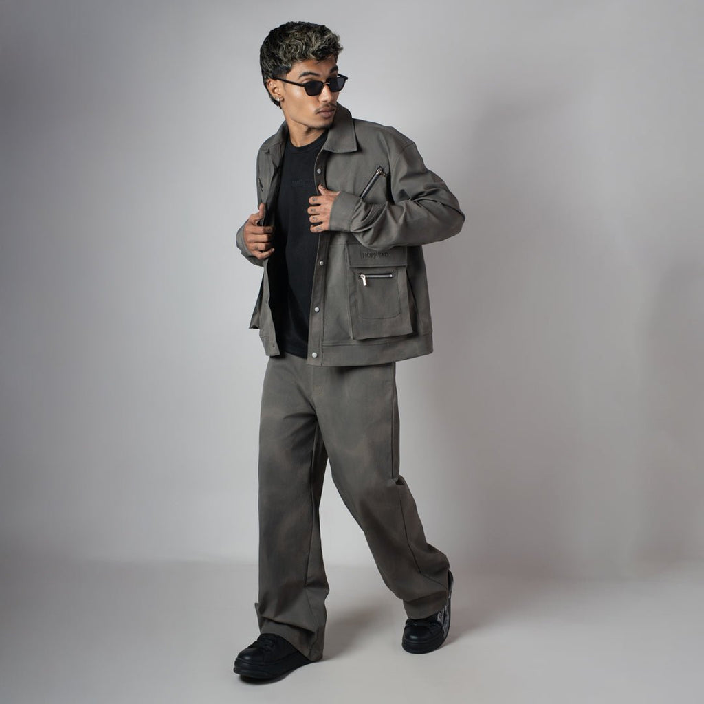 GREY CLOUDRIP POCKET JACKET - Hophead