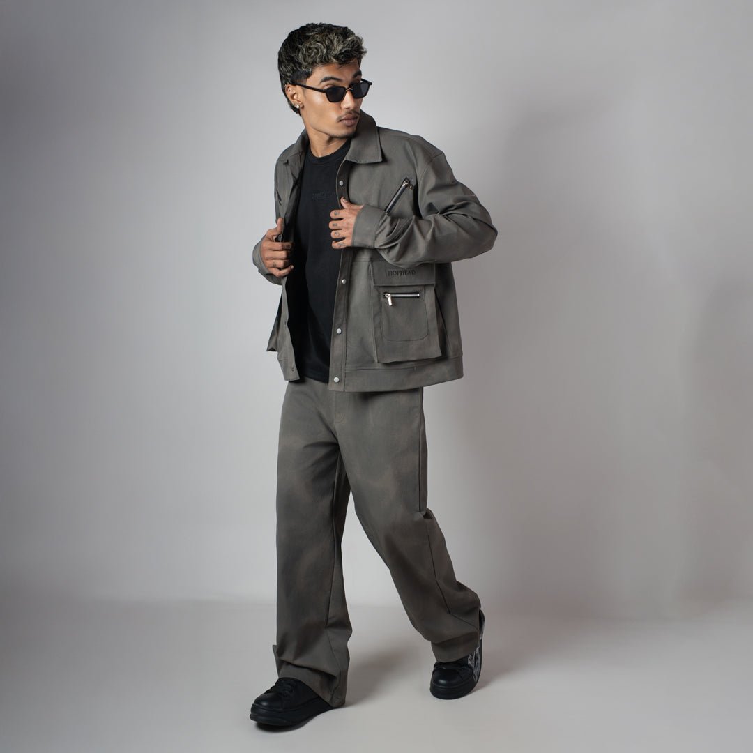 GREY CLOUDRIP POCKET JACKET - Hophead