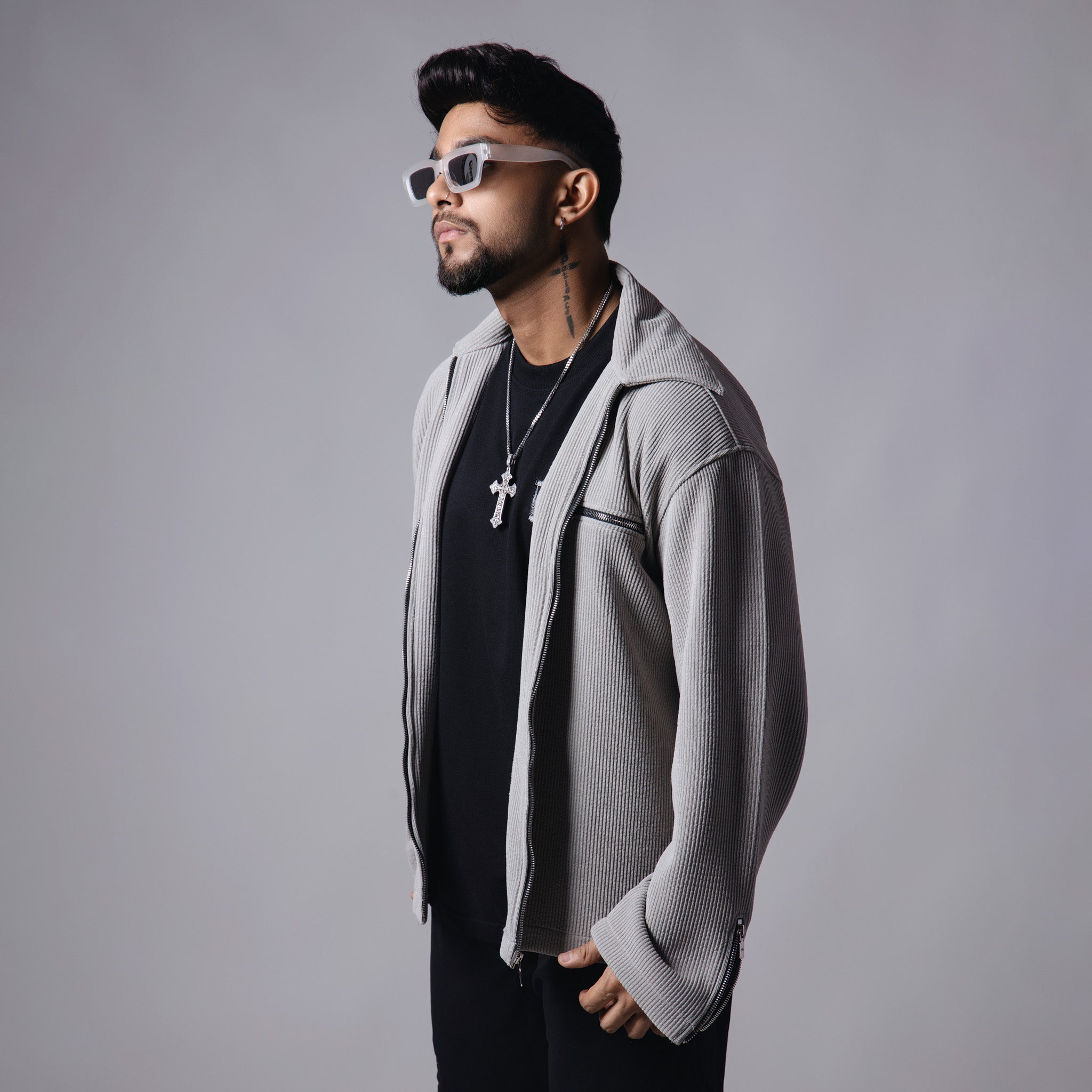 GREY CORDUROY ZIPPER - Hophead