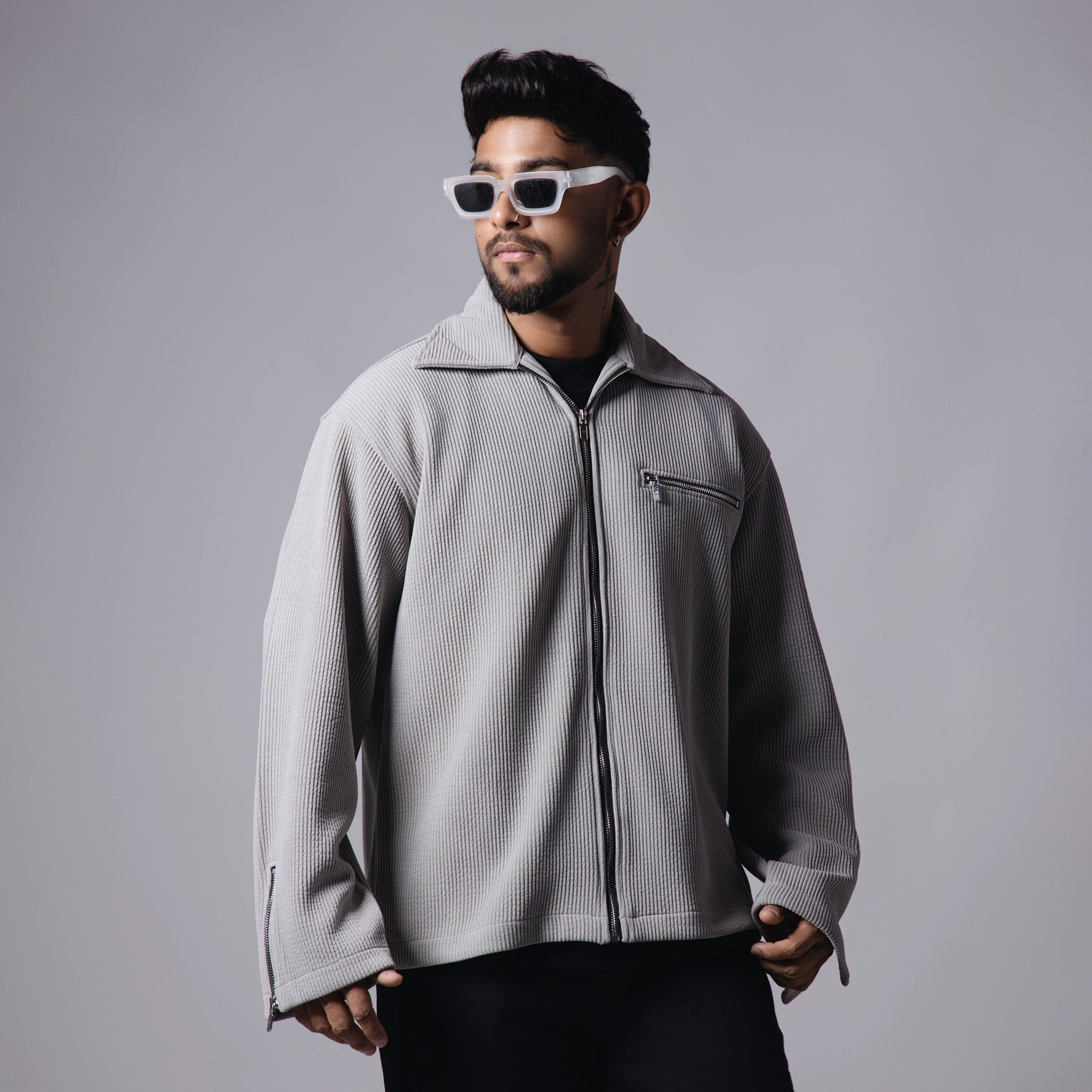 GREY CORDUROY ZIPPER - Hophead