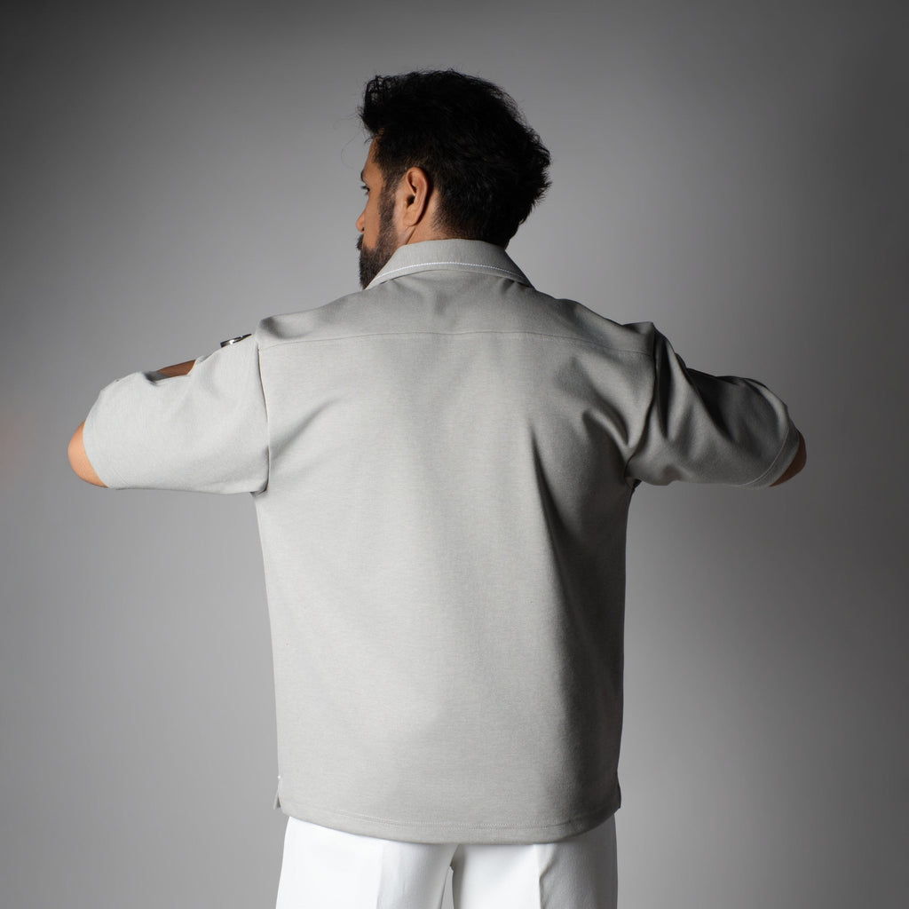 Grey Cuban Collar Shirt - Hophead