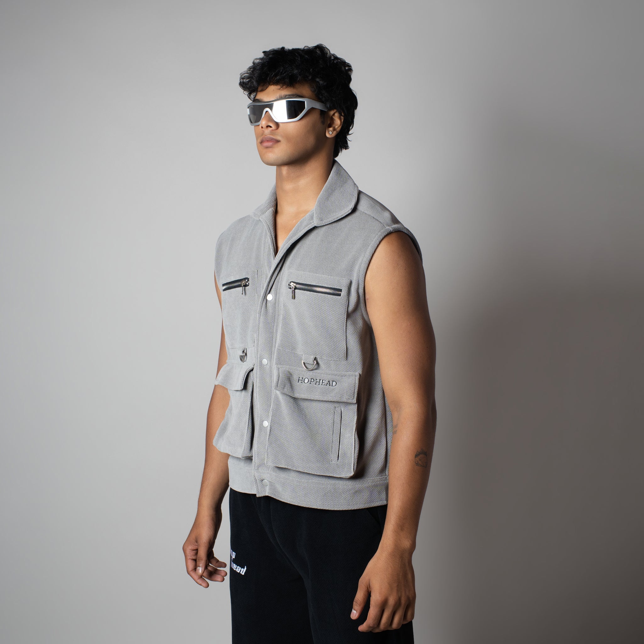 GREY KNITDRIP UTILITY JACKET - Hophead
