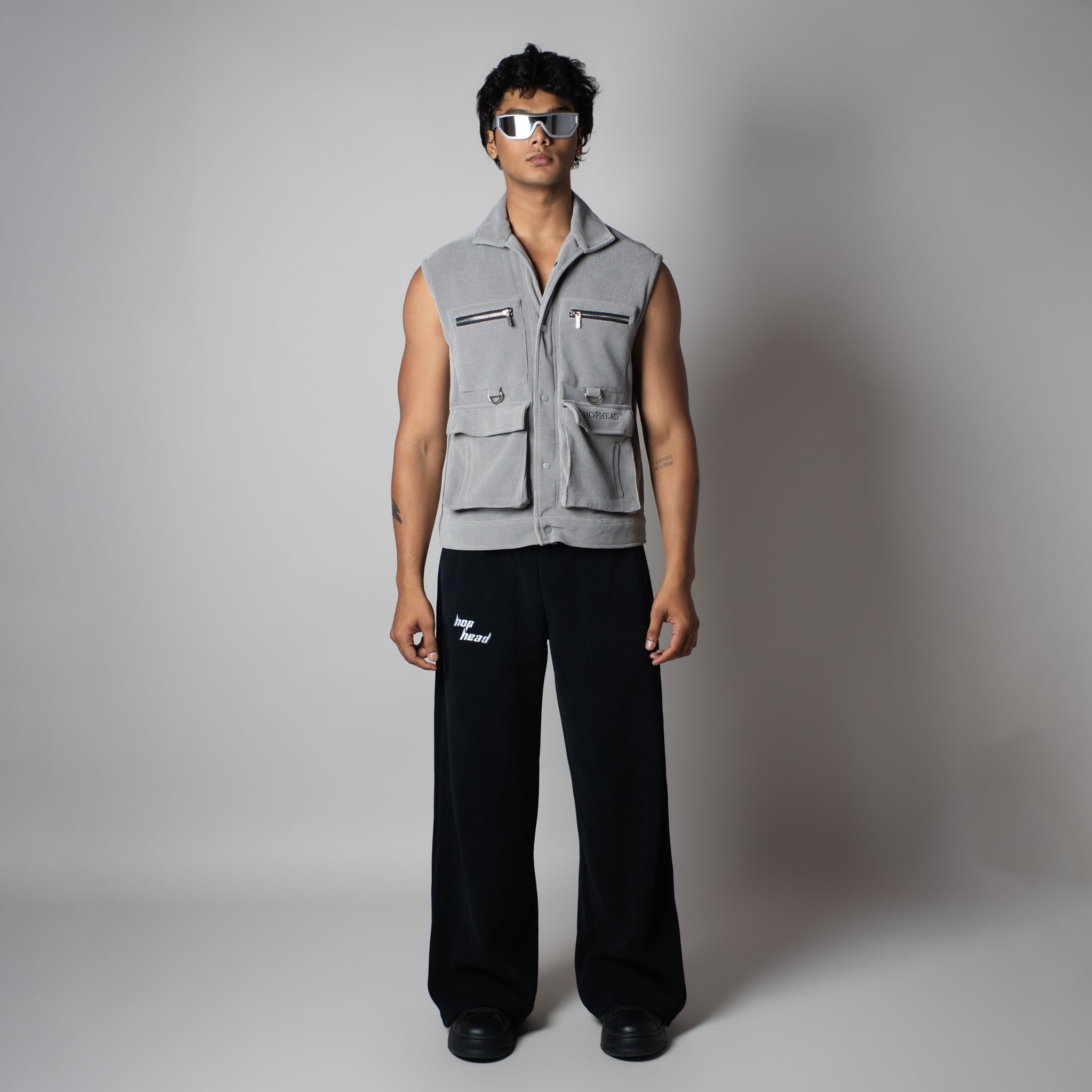 GREY KNITDRIP UTILITY JACKET - Hophead