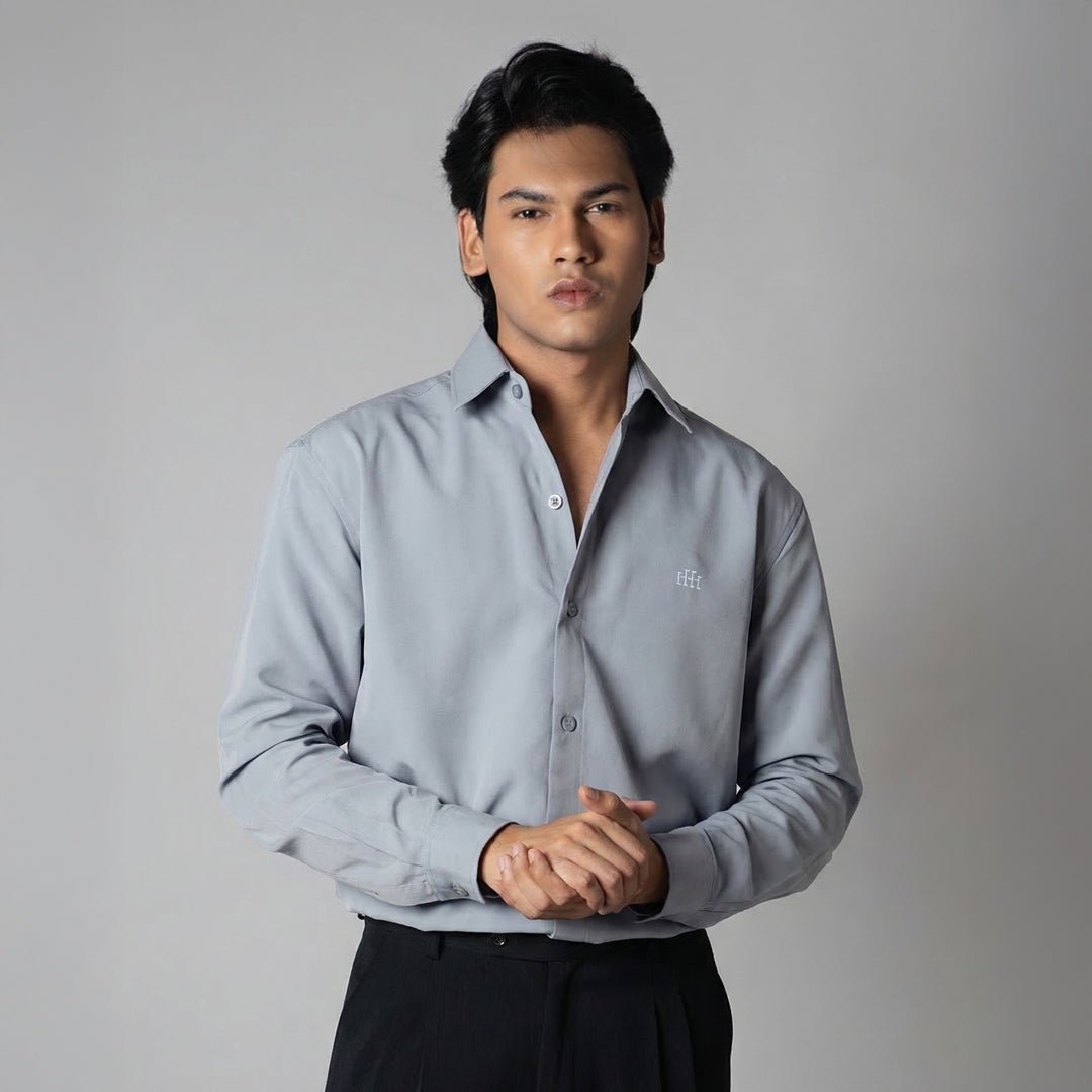 GREY KOREAN SHIRT - Hophead