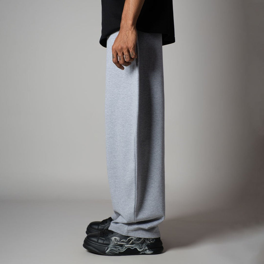 GREY MELANGE EXTREME BAGGY BASIC SWEATPANTS - Hophead
