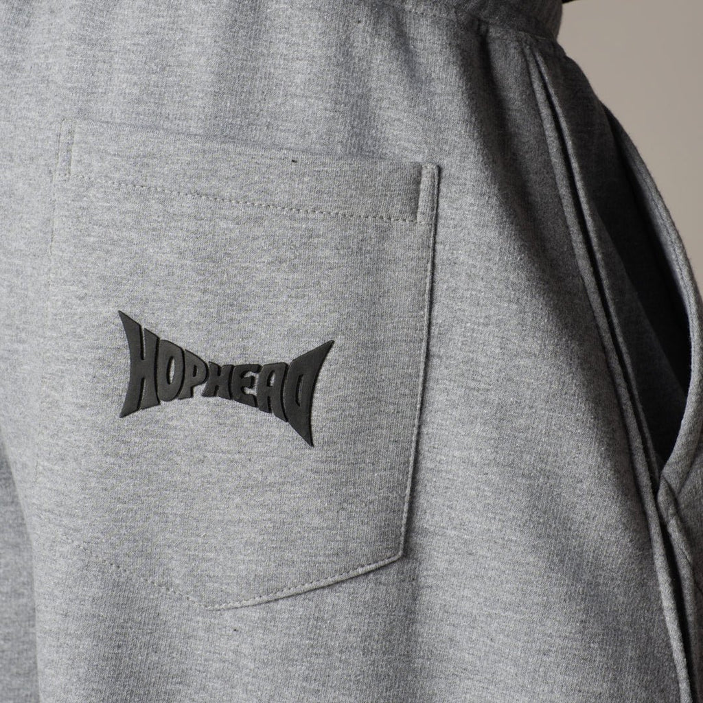 GREY MILANGE PANELLED FLEECE BAGGY SWEATPANTS - Hophead
