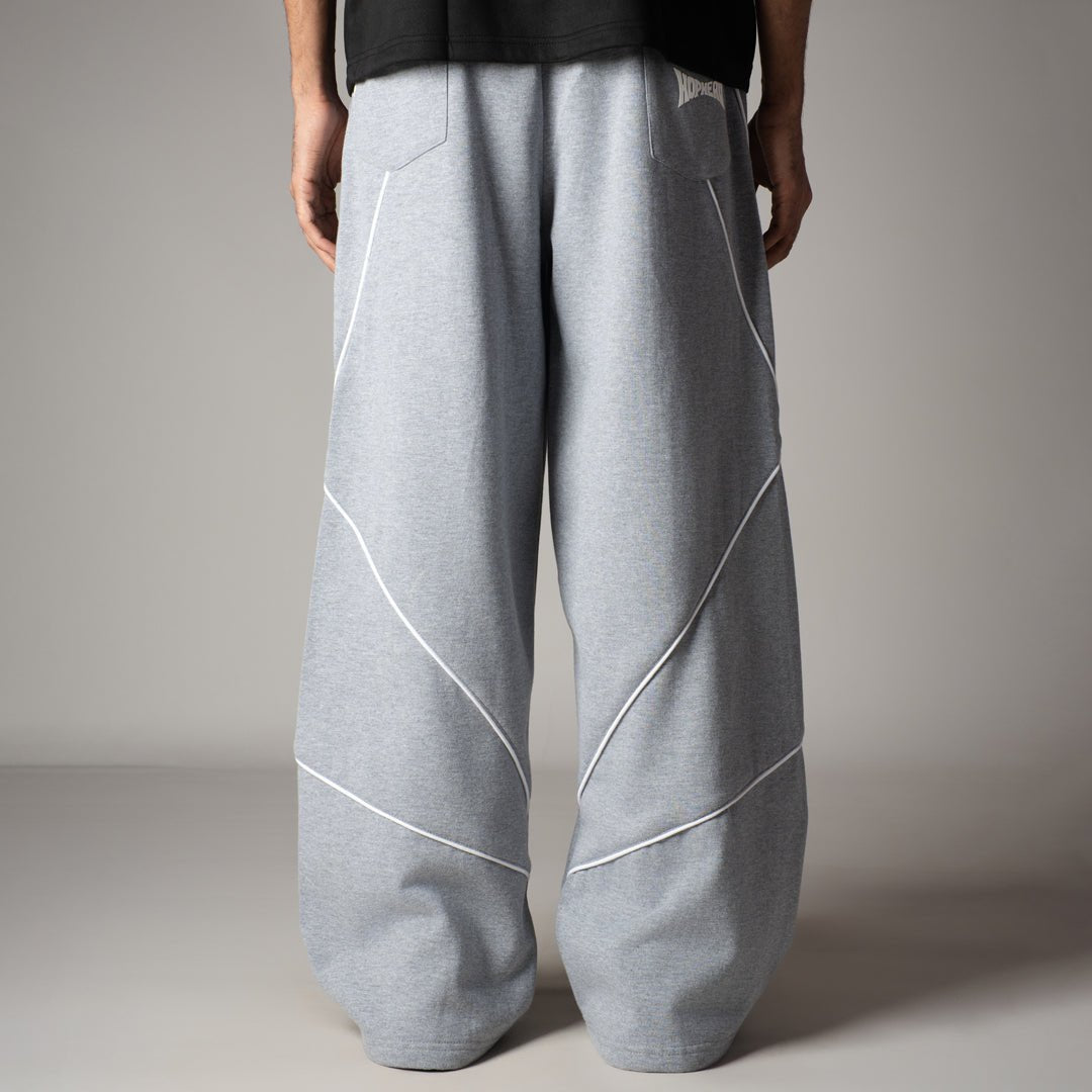 GREY MILANGE VERTEX FLEECE BAGGY SWEATPANTS - Hophead
