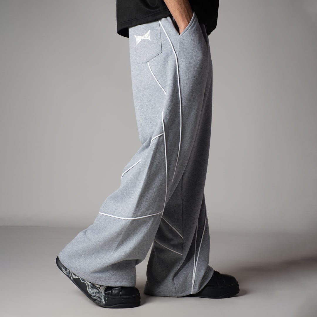 GREY MILANGE VERTEX FLEECE BAGGY SWEATPANTS - Hophead