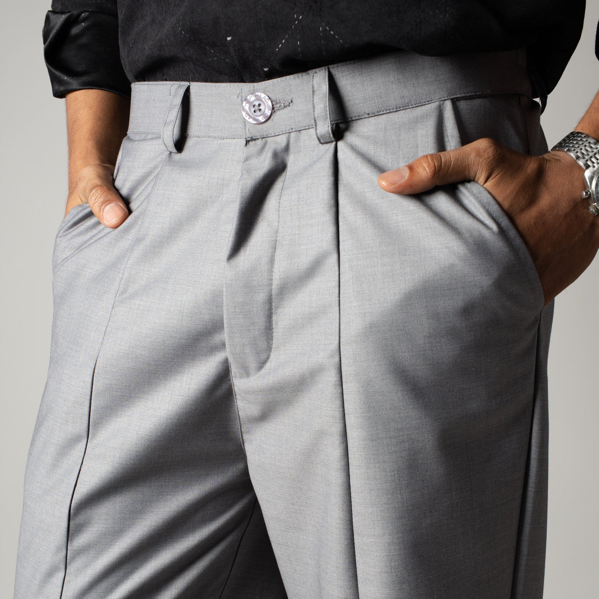 GREY MONO FIT TROUSER - Hophead