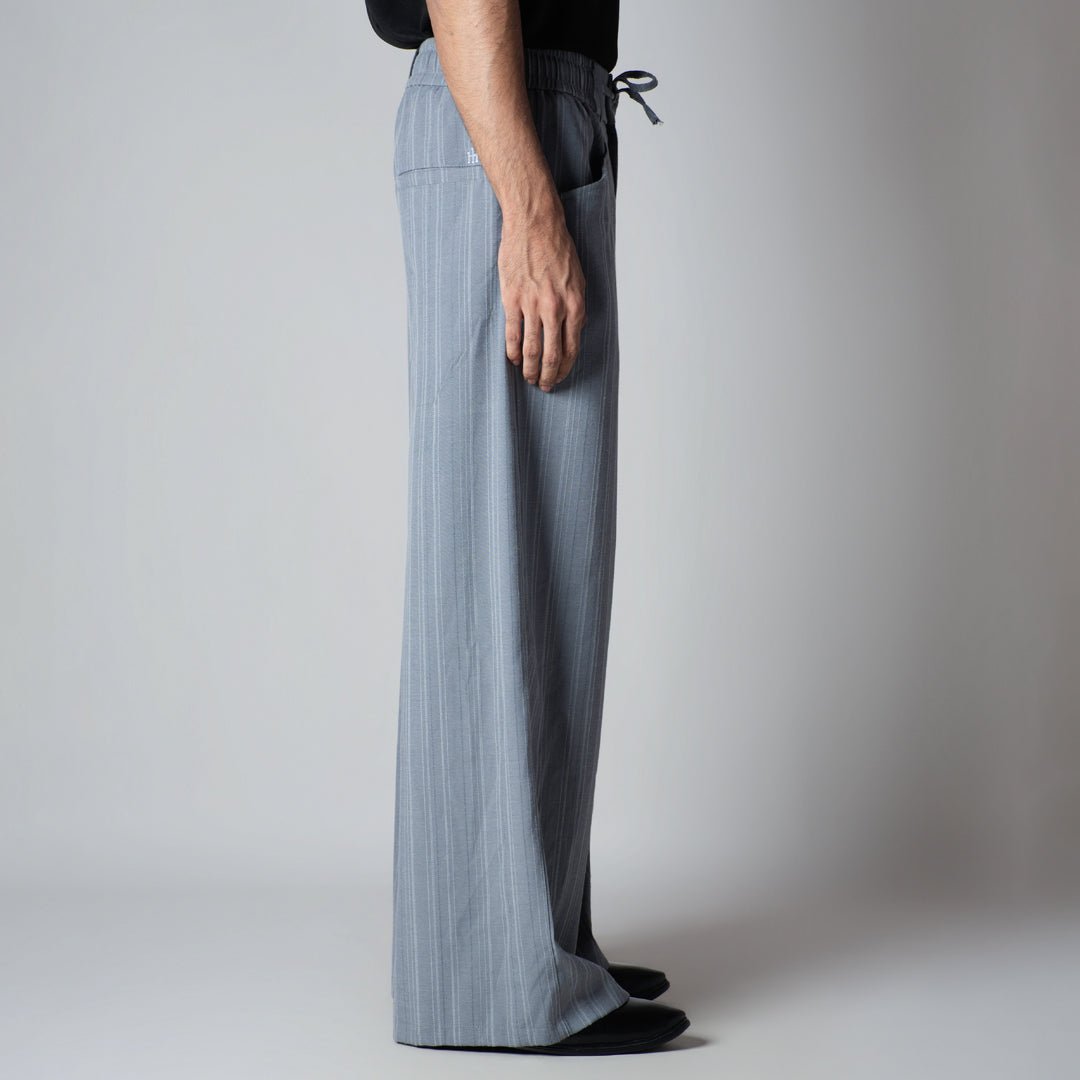 GREY PINSTRIPE WIDE PANTS - Hophead