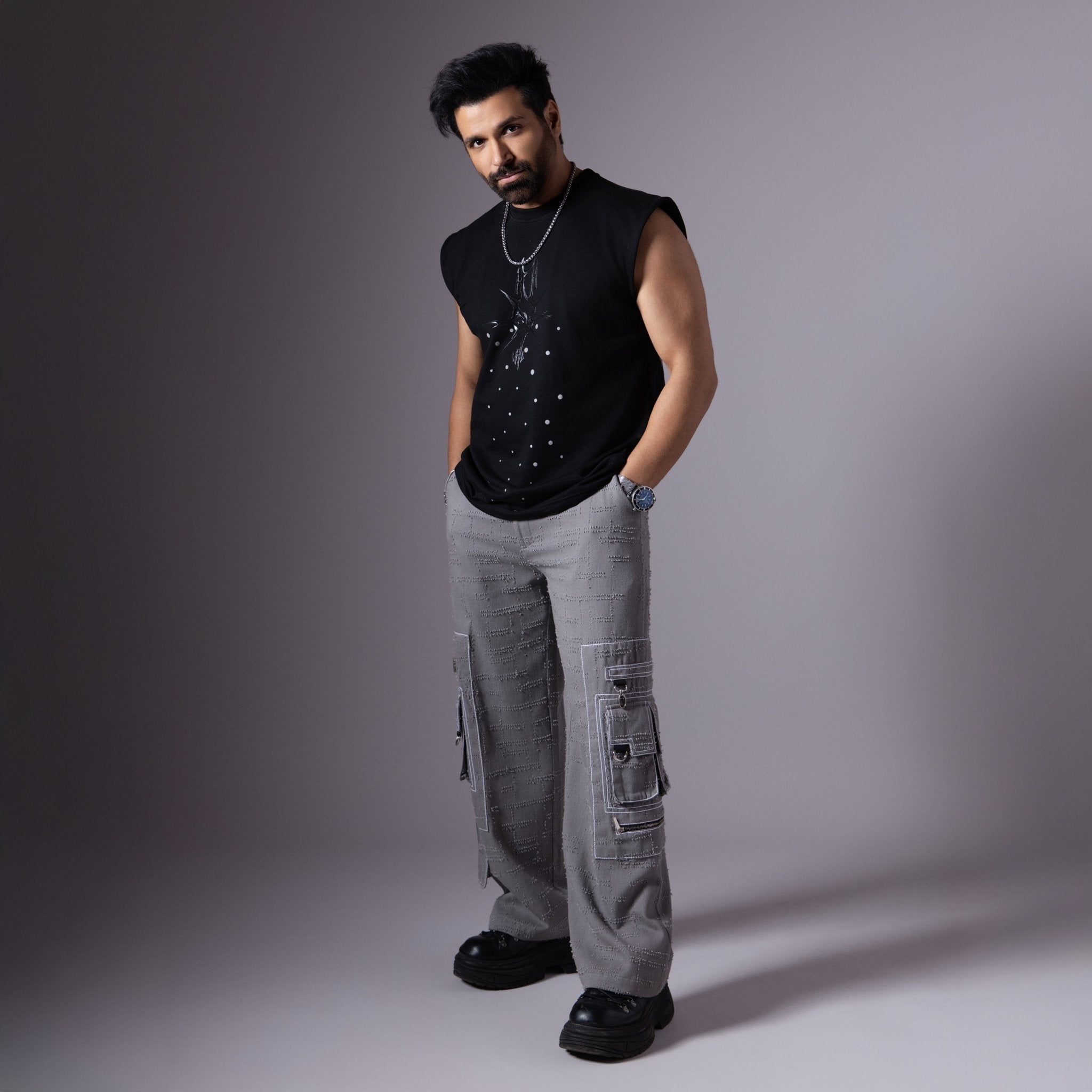 GREY POCKET DENIM CARGO - RDX - Hophead