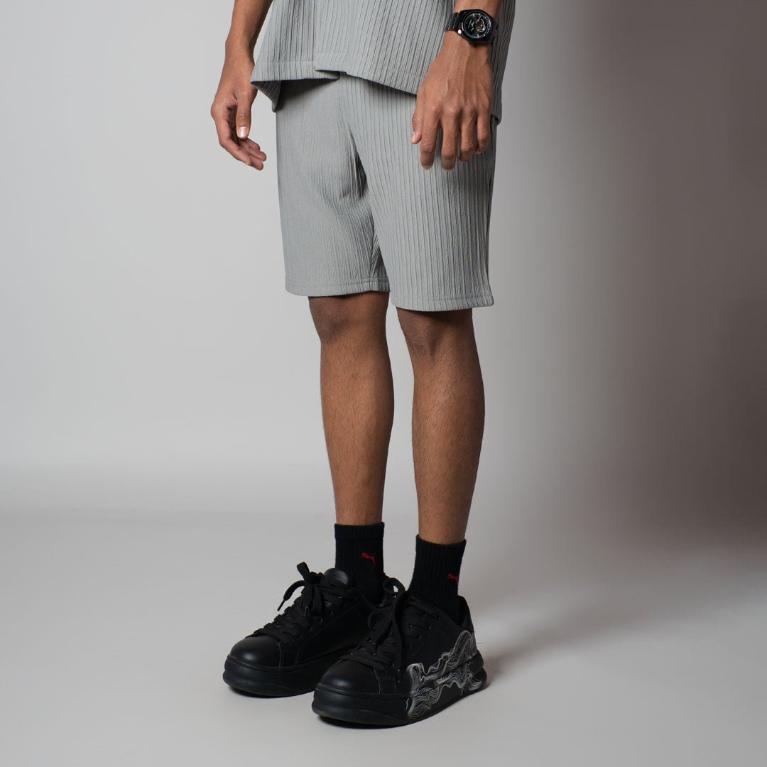 GREY STRIPPED TEXTURED CO - ORD SET - Hophead