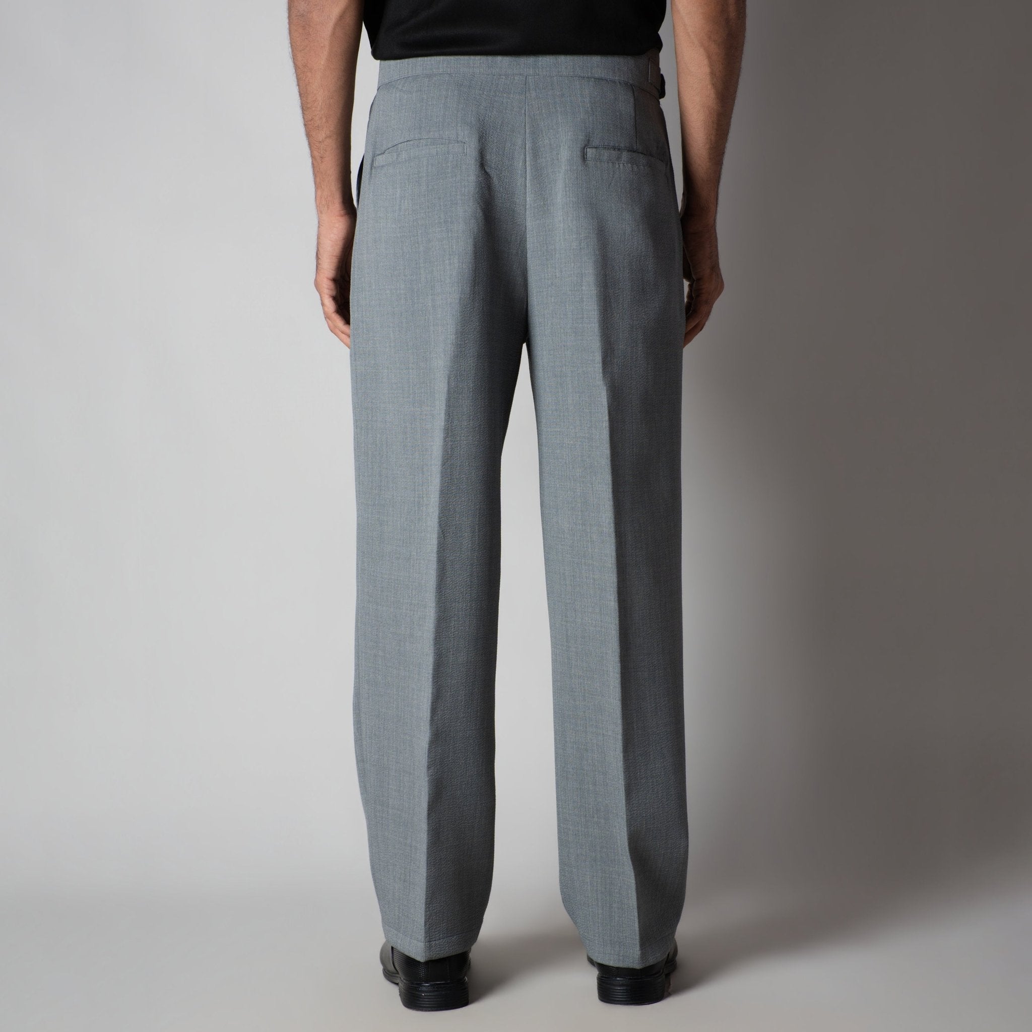 GREY VINTAGE BUCKLE PLEATED TROUSER - Hophead