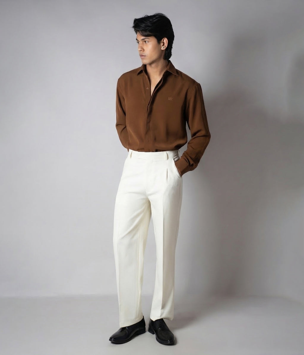 BROWN KOREAN SHIRT