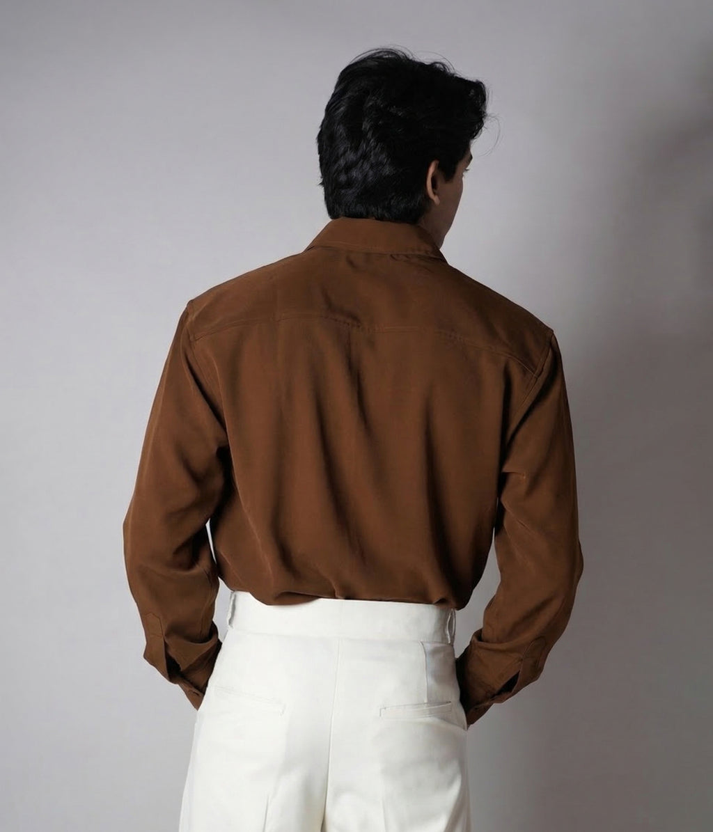 BROWN KOREAN SHIRT