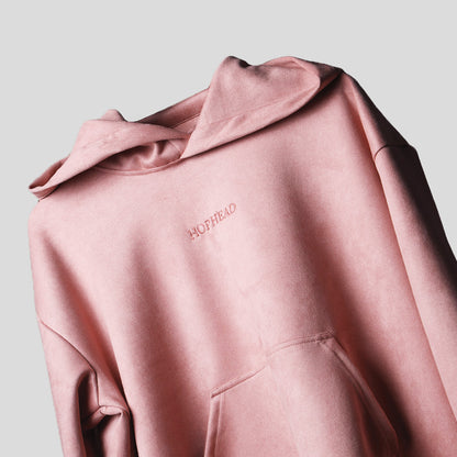 CORAL PINK OVERSIZED SUEDE HOODIE